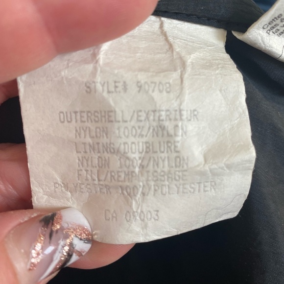 Vintage 80s ski jacket retro nylon black button up shoulder padded - Picture 11 of 16